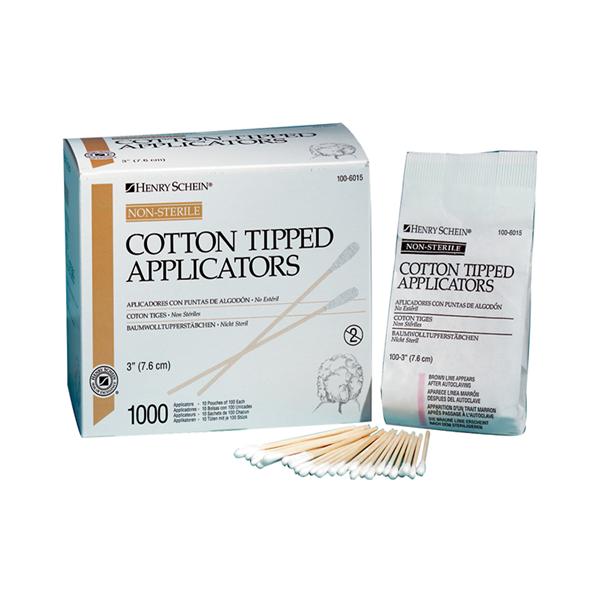 Applicator Cotton Tipped Non Sterile 3 in Wood Handle 1000/Bx, 10 BX/CA
